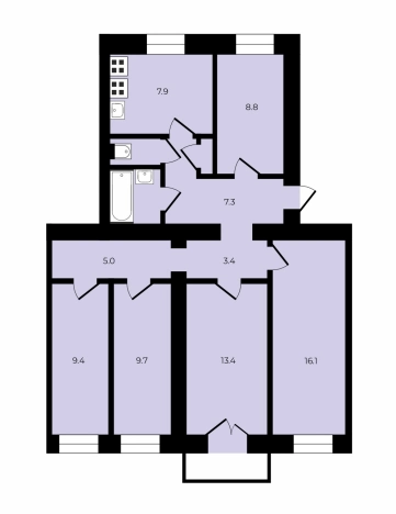 Купить пятикомнатную квартиру в Санкт-Петербурге. Вариант № 1948184, 14, площадь -  квм, цена 18600000.0000 рублей