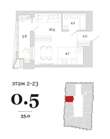 Купить однокомнатную квартиру в ЖК Жилой комплекс "Модернист" в Пензе. Вариант № 97441, 0, площадь - квм, цена 4983000 рублей