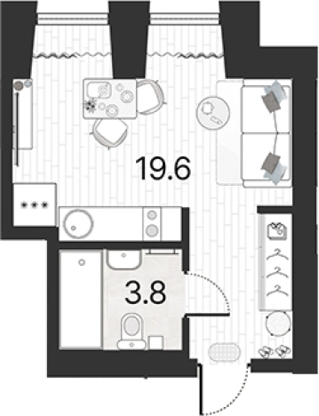 Купить Студию на улице Серебристый бульвар в Санкт-Петербурге. Вариант № 6056753, 0, площадь -  квм, цена 8190000 рублей