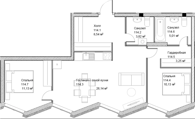 Купить квартиру у метро Тульская в Москве. Вариант № 83919, 0, площадь -  квм, цена 35838600 рублей