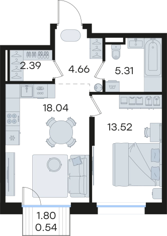 Купить однокомнатную квартиру в ЖК GloraX Premium Гребной Канал в Нижнем Новгороде. Вариант № 9337095, 0, площадь -  квм, цена 14851350 рублей
