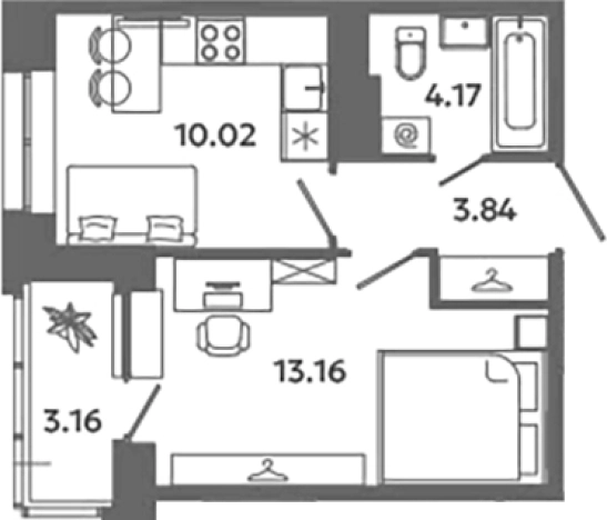 Купить квартиру в ЖК Загляденье в Ленинградской области. Вариант № 6631899, 0, площадь -  квм, цена 5339996 рублей