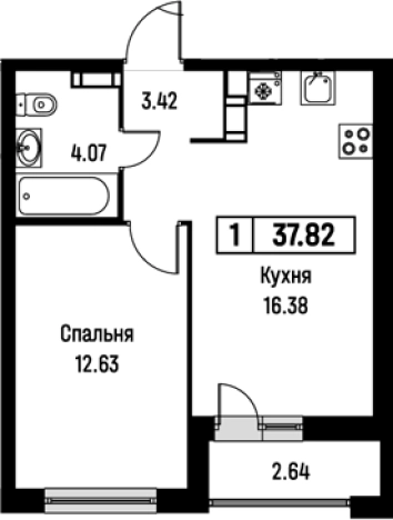 Купить двухкомнатную квартиру на улице Екатерининская в Мурине. Вариант № 8062090, 0, площадь -  квм, цена 7365185 рублей