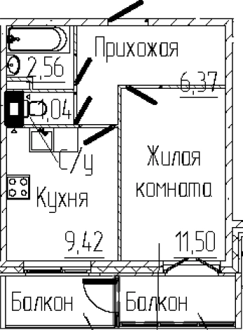 Купить однокомнатную квартиру на вторичке на улице Верная в Сертолове. Вариант № 6057442, 0, площадь -  квм, цена 6614910 рублей