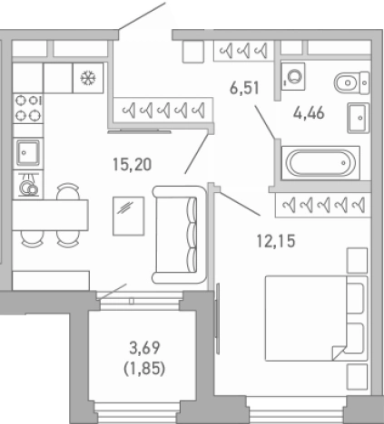 Купить однокомнатную квартиру в новостройках в ЖК Министр в Санкт-Петербурге. Вариант № 9145354, 0, площадь -  квм, цена 23533539 рублей