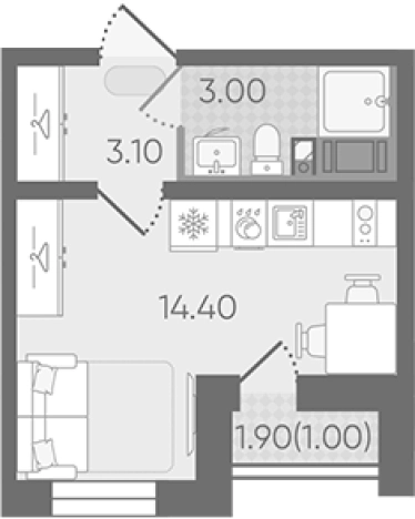 Купить Студию в новостройках в ЖК Цветной город в Санкт-Петербурге. Вариант № 8093522, 0, площадь -  квм, цена 4324918 рублей