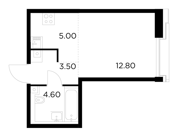 Купить однокомнатную квартиру у метро Балтийская в Москве. Вариант № 9104469, 1, площадь -  квм, цена 17416800 рублей