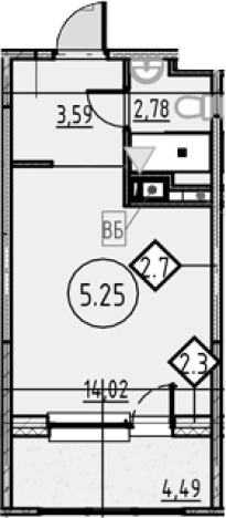 Купить Студию у метро Обухово в Санкт-Петербурге. Вариант № 4163050, 0, площадь -  квм, цена 5828756 рублей