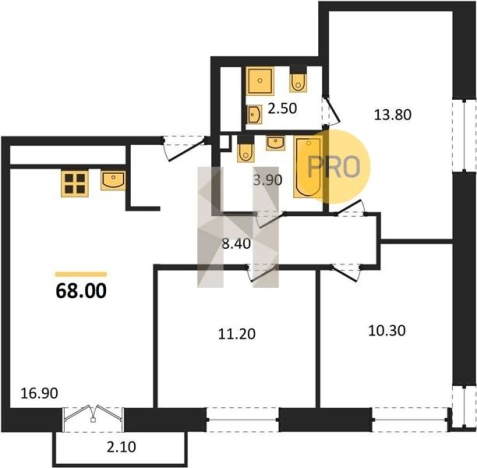 Купить трехкомнатную квартиру в ЖК Хорошо в Ижевске. Вариант № 70918, 0, площадь -  квм, цена 4928000 рублей