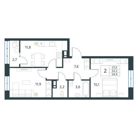 Купить двухкомнатную квартиру в новостройках в Микрорайоне Хороший, Чита в Чите. Вариант № 138009, 0, площадь -  квм, цена 8493030 рублей
