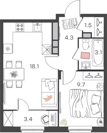 Купить однокомнатную квартиру на улице Германа Лопатина в Нижнем Новгороде. Вариант № 825934, 0, площадь -  квм, цена 6476150 рублей