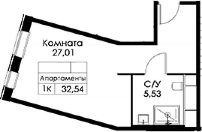 . Вариант № 6250739, 0, площадь - 32.54 квм, цена 8058823 рублей