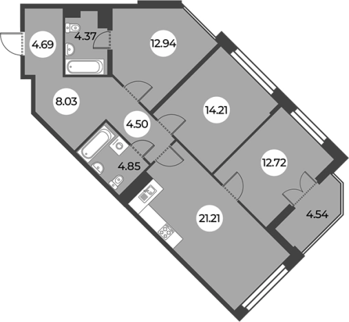 Купить многокомнатную квартиру на улице Ленинский проспект в Санкт-Петербурге. Вариант № 7254317, 0, площадь -  квм, цена 21775000 рублей