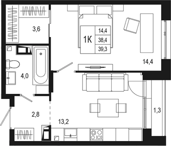 Купить однокомнатную квартиру у метро Подольск в Подольске. Вариант № 120375, 0, площадь - квм, цена 7959915 рублей