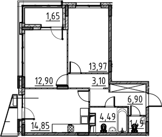 Купить двухкомнатную квартиру у метро Парнас в Сертолове. Вариант № 8470329, 0, площадь -  квм, цена 10132568 рублей