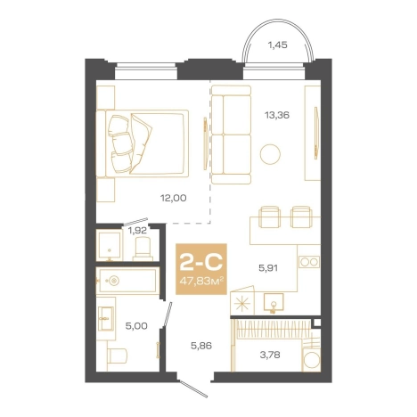 Купить двухкомнатную квартиру в ЖК Пульсар в Новосибирске. Вариант № 9960072, 0, площадь -  квм, цена 11642000 рублей
