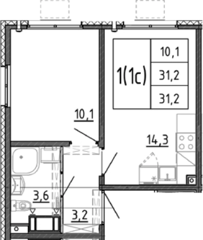Купить квартиру в новостройках в ЖК Ручьи 2 в Санкт-Петербурге. Вариант № 7604448, 0, площадь -  квм, цена 6620016 рублей