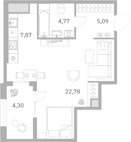 Купить Студию у метро Московские ворота в Санкт-Петербурге. Вариант № 6054606, 0, площадь -  квм, цена 18538044 рублей