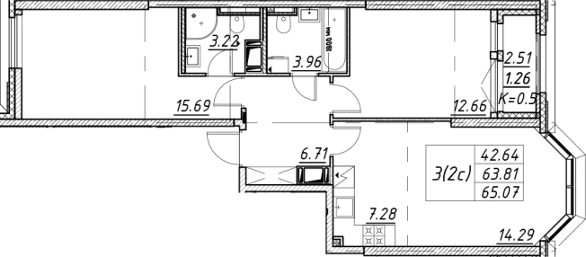 Купить трехкомнатную квартиру у метро Елизаровская в Санкт-Петербурге. Вариант № 7849411, 0, площадь -  квм, цена 19235342 рублей