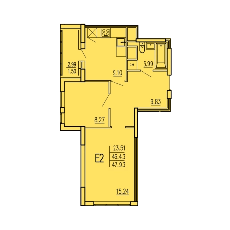 Купить двухкомнатную квартиру в ЖК Жилой комплекс "Акварель" в Пензе. Вариант № 119955, 0, площадь -  квм, цена 5018271 рублей