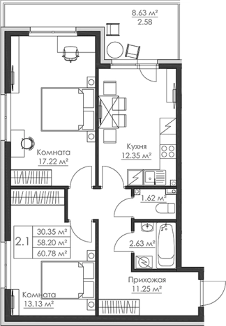 Купить двухкомнатную квартиру в ЖК Малая Финляндия в Ленинградской области. Вариант № 6868572, 0, площадь -  квм, цена 12000000 рублей