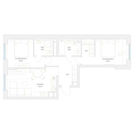 Купить трехкомнатную квартиру в ЖК Детали в Москве. Вариант № 8108478, 0, площадь -  квм, цена 18293453 рублей