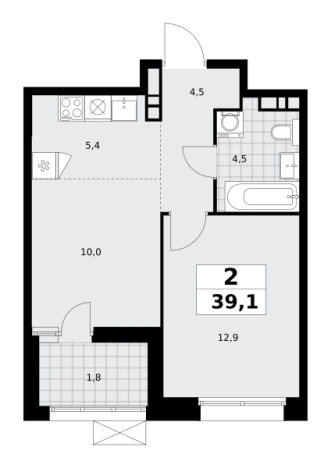 Купить двухкомнатную квартиру в ЖК Бунинские кварталы в Москве. Вариант № 836549, 0, площадь -  квм, цена 16041557 рублей