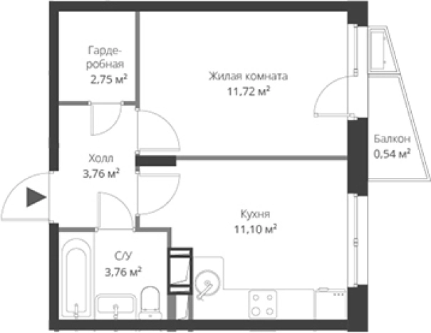 Купить однокомнатную квартиру в Сертолове. Вариант № 6055542, 0, площадь -  квм, цена 7705902 рублей