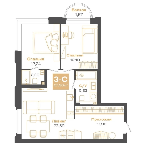 Купить трехкомнатную квартиру в ЖК Пульсар в Новосибирске. Вариант № 9957442, 0, площадь -  квм, цена 16808000 рублей