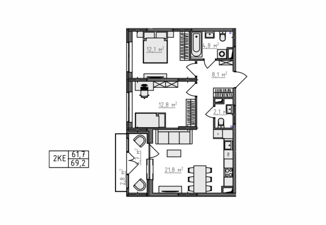 Купить квартиру в ЖК Квартал Новаторов в Владимире. Вариант № 130618, 4, площадь -  квм, цена 6683670 рублей