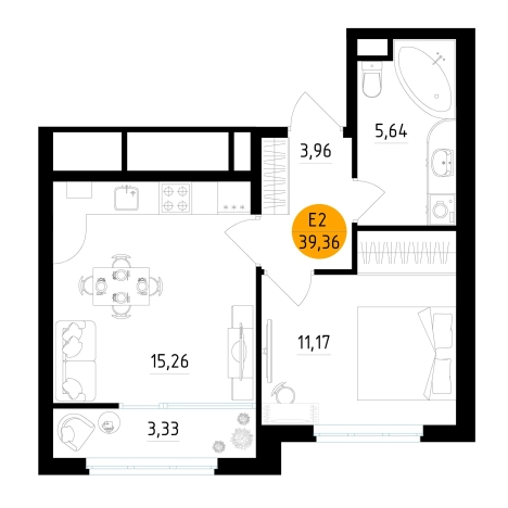Купить квартиру в новостройках в ЖК Смарт квартал «Центральный» в Рязани. Вариант № 154664, 0, площадь -  квм, цена 5154979 рублей