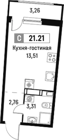 Купить Студию в ЖК Авиатор в Мурине. Вариант № 6213604, 0, площадь -  квм, цена 4259806 рублей