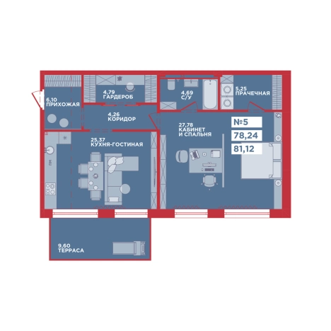 . Вариант № 10329558, 0, площадь - 81.12 квм, цена 15493920 рублей