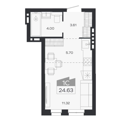 Купить однокомнатную квартиру в Микрорайоне Лесоперевалка, Ленинский район в Новосибирске. Вариант № 9949868, 0, площадь -  квм, цена 5248000 рублей