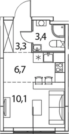 Купить Студию в районе Новокуркино в Химках. Вариант № 74839, 0, площадь -  квм, цена 4753393 рублей
