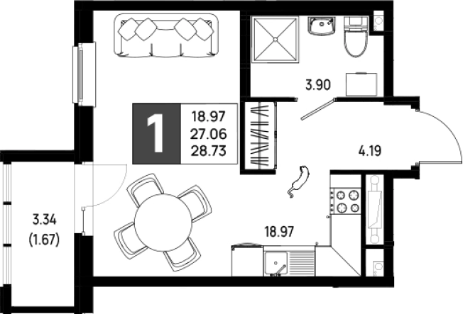 Купить квартиру в ЖК Имена в Ленинградской области. Вариант № 6642140, 0, площадь -  квм, цена 4108390 рублей