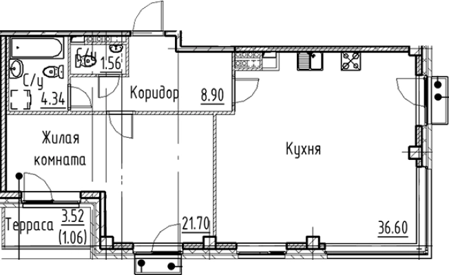 Купить двухкомнатную квартиру в новостройках в ЖК Кронфорт в Санкт-Петербурге. Вариант № 6830461, 0, площадь -  квм, цена 17609440 рублей