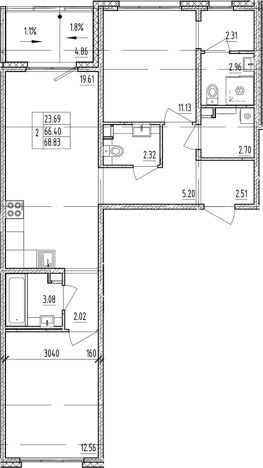 Купить квартиру в новостройках у метро Проспект Ветеранов в Ленинградской области. Вариант № 6854532, 0, площадь -  квм, цена 14547221 рублей