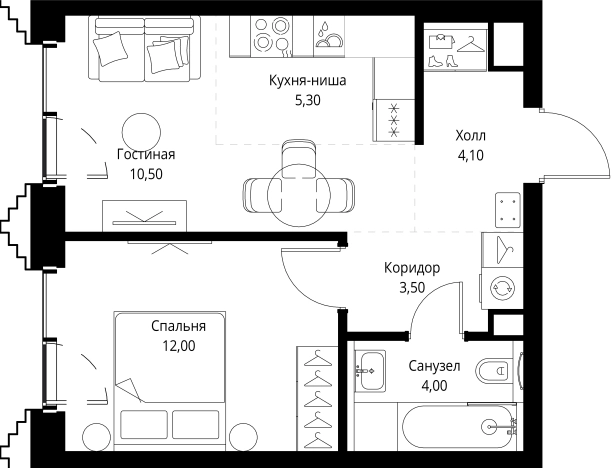 Купить однокомнатную квартиру в новостройках в ЖК SET в Москве. Вариант № 10349367, 0, площадь -  квм, цена 25669100 рублей