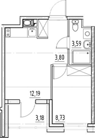 Купить однокомнатную квартиру в новостройках у метро Бухарестская в Санкт-Петербурге. Вариант № 5559520, 0, площадь -  квм, цена 10578245 рублей
