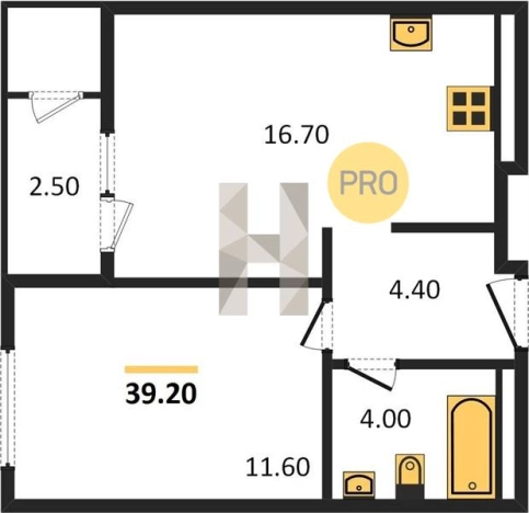 Купить однокомнатную квартиру в Удмуртской Республике. Вариант № 62314, 0, площадь -  квм, цена 3068576 рублей