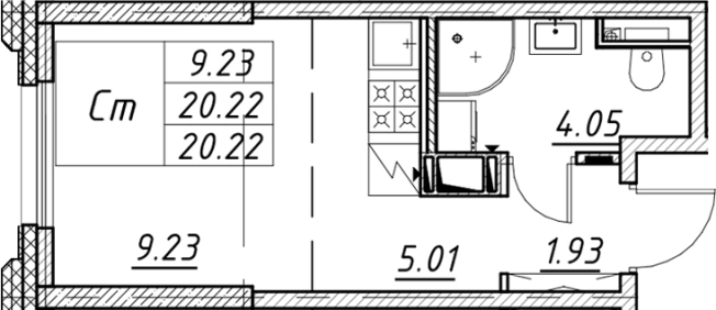 Купить квартиру в новостройках у метро Елизаровская в Санкт-Петербурге. Вариант № 7849256, 0, площадь -  квм, цена 7043556 рублей