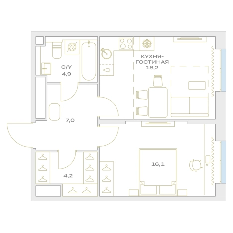 Купить двухкомнатную квартиру в ЖК Детали в Москве. Вариант № 876832, 0, площадь -  квм, цена 14132254 рублей