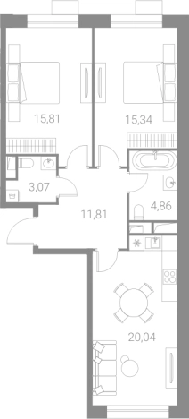 Купить трехкомнатную квартиру у метро Каширская в Москве. Вариант № 77093, 0, площадь -  квм, цена 19535207 рублей