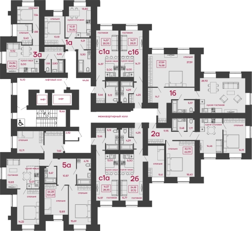 Купить двухкомнатную квартиру на улице Измайлова в Пензе. Вариант № 250664, 2, площадь -  квм, цена 6100000 рублей