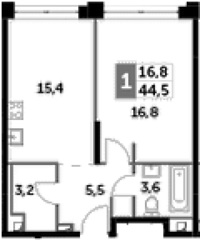 Купить однокомнатную квартиру у метро Хорошево в Москве. Вариант № 105240, 0, площадь -  квм, цена 29556900 рублей