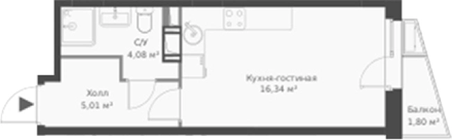 Купить Студию на улице Ларина в Сертолове. Вариант № 6057366, 0, площадь -  квм, цена 4318519 рублей