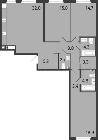 Купить многокомнатную квартиру в ЖК Визионер в Санкт-Петербурге. Вариант № 6250184, 0, площадь -  квм, цена 69975172 рублей