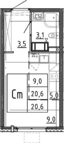 Купить Студию в ЖК Ручьи 2 в Санкт-Петербурге. Вариант № 7604667, 0, площадь -  квм, цена 4137510 рублей