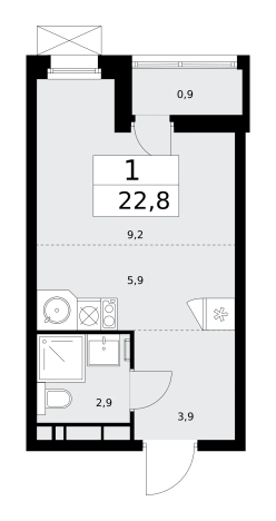 Купить однокомнатную квартиру у метро Потапово в Москве. Вариант № 163124, 0, площадь -  квм, цена 11438760 рублей
